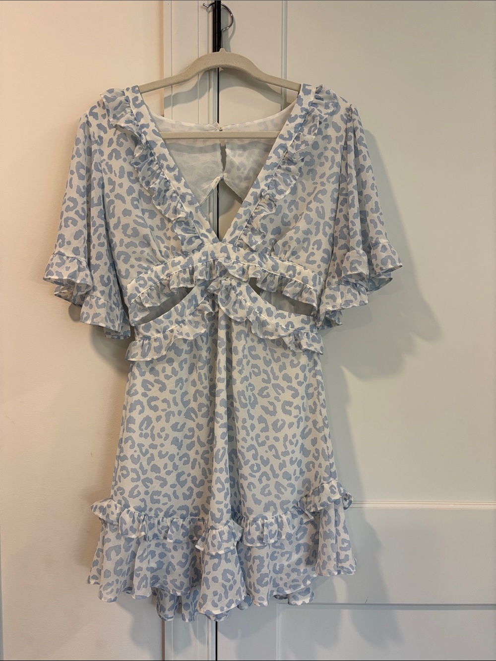 Light Blue and White Ruffle Sarah Dress
